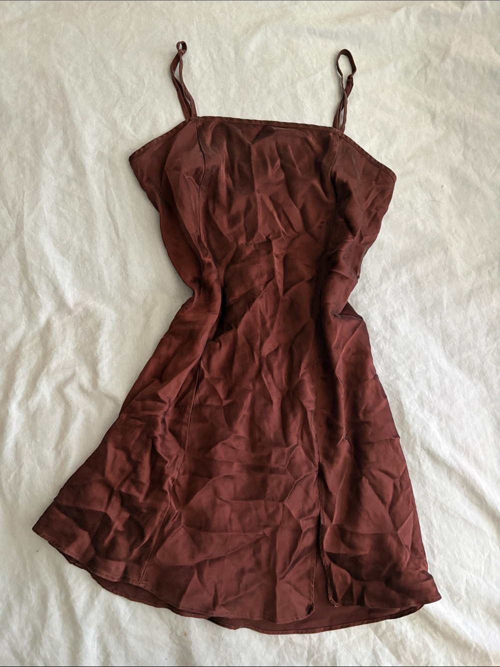Victoria's Secret Brown Satin Mini Slip Dress